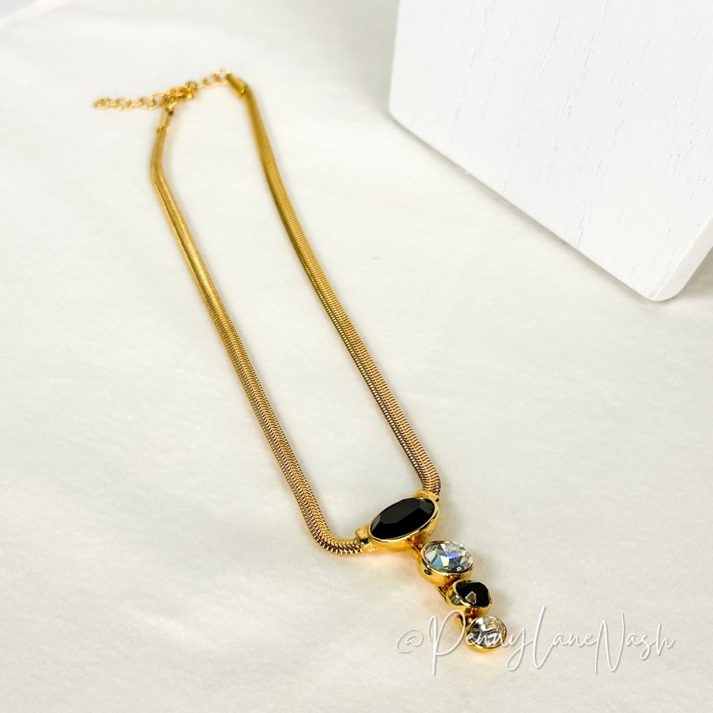 Vintage Monet Omega Gold Tone Omega Necklace View 6